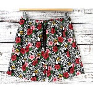 Franks Australia Broadbeach Swim Trunks Men’s Large Leopard Parrots Lined Shorts